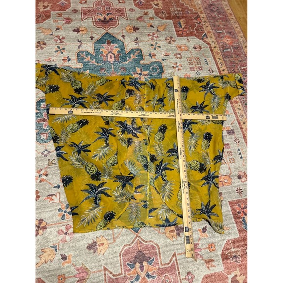 Pineapple yellow kimono topper cover up sheer beach pool vacation‎ resort whimsy - Picture 3 of 9